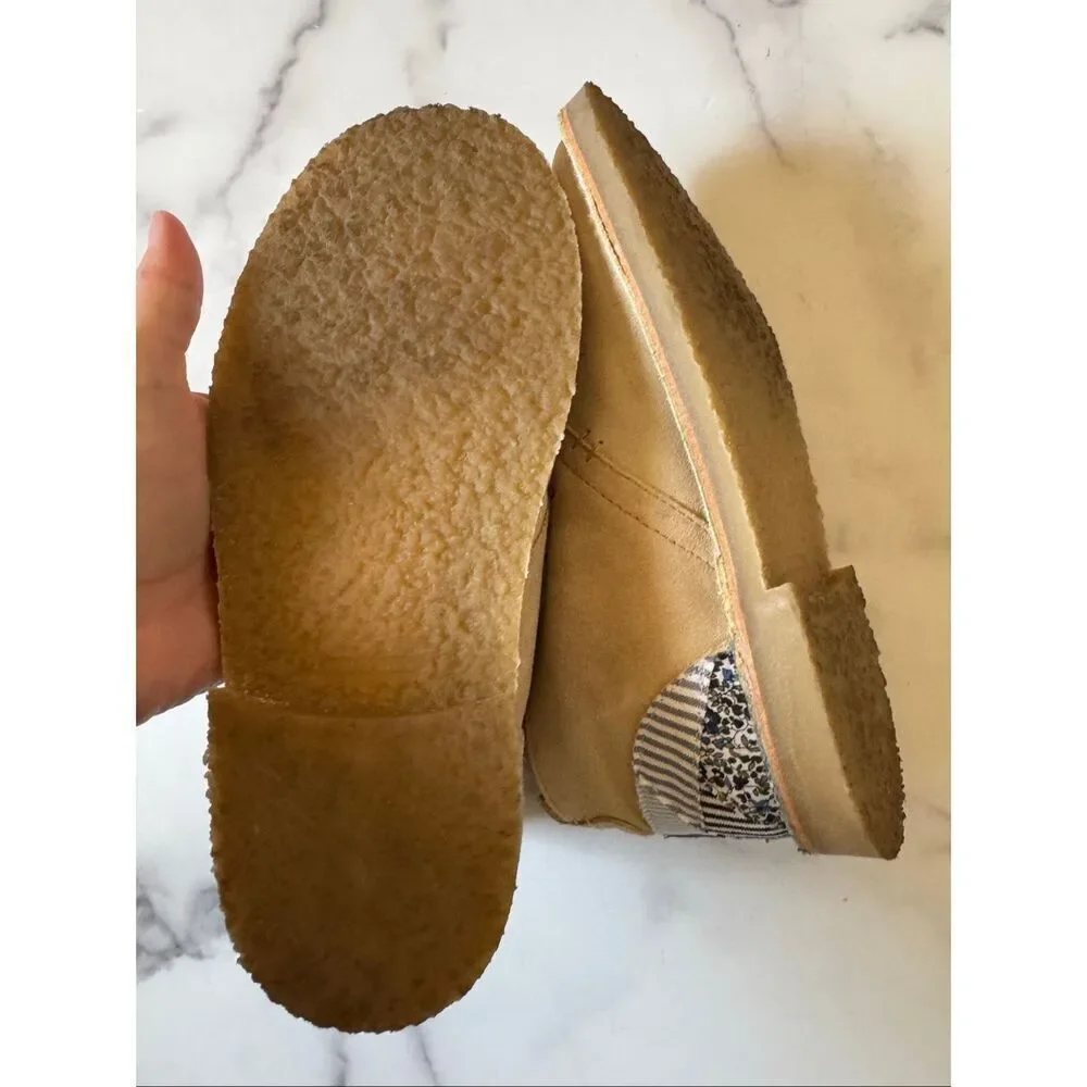Zara cream 33  boys size 1.5 - 2 dress shoe ankle boot chukka canvas textured cl